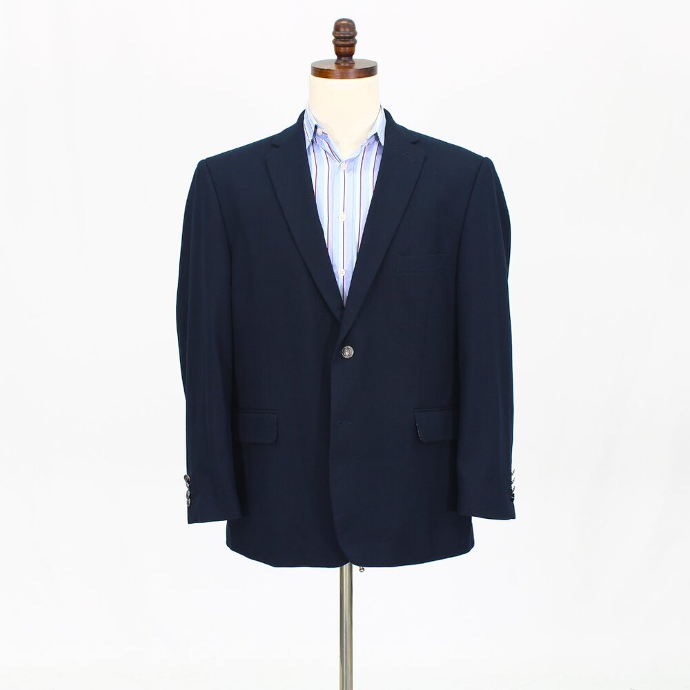 Pierre Loren 44S Navy Solid 2-Button Sport Coat Blazer Jacket T661